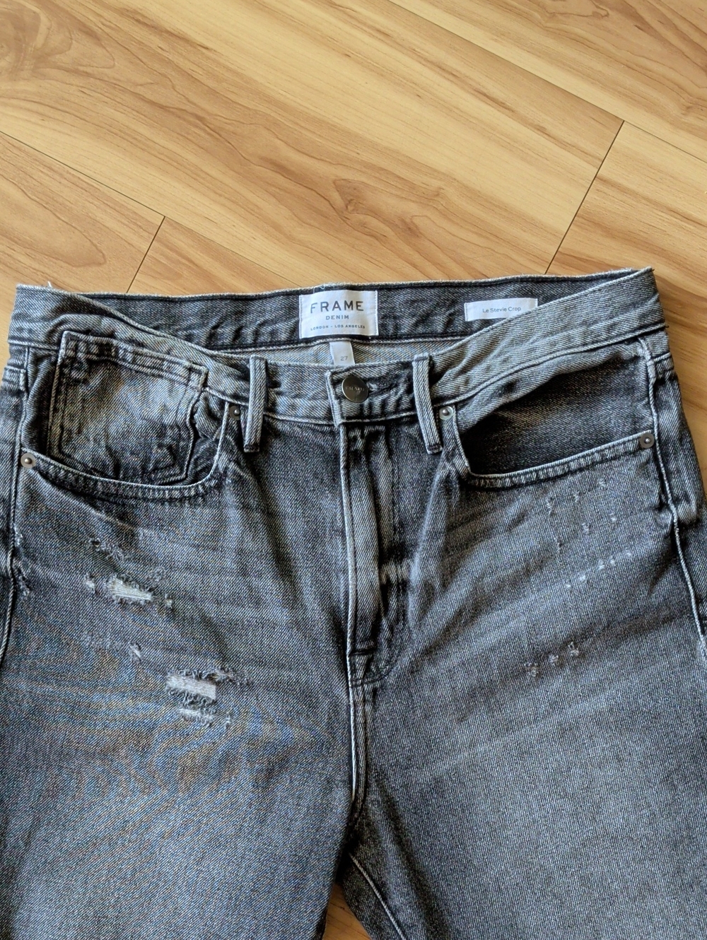 Frame Denim Men's Washed Gray Slim Straight Jeans